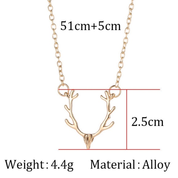 💍 Antlers chain GOLD tone necklace - Picture 2 of 4